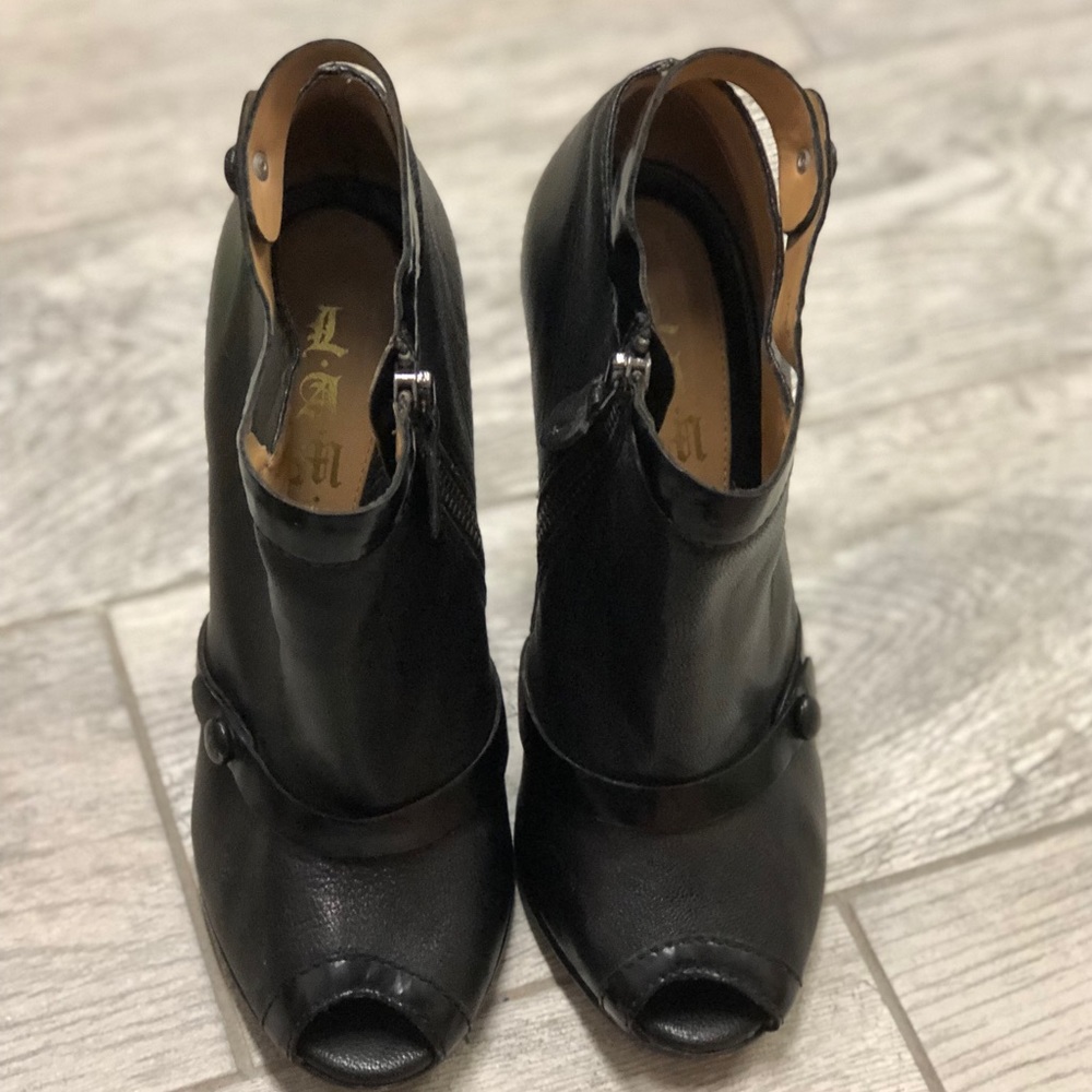 L.A.M.B open toe bootie